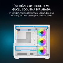 James Donkey Stark S800 4xARGB Temperli Cam ATX Beyaz Gaming (Oyuncu) Kasa